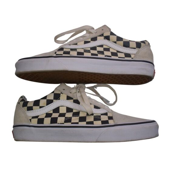 Vans Shoes - Vans Old Skool White Checkered Sneakers Womens Size 7.5